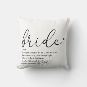 Bride Definition, Brautparty Script Liebe Herz Kissen