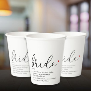 Bride Definition Brautparty Script Modern Pappbecher