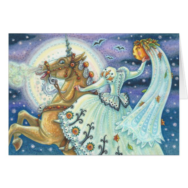 BRIDE DER SCHLAFHOLLOW UNICORN NOTE CARD Blank (Vorderseite (Horizontal))