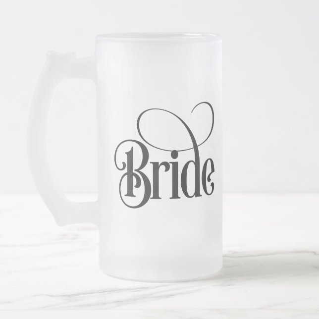 Bride (Design 3) Mattierte Tasse von Glasbäern (Links)