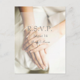Bride Diamond Ring Wedding RSVP Einladungspostkarte