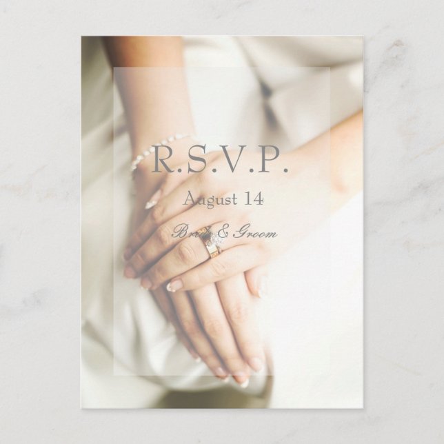 Bride Diamond Ring Wedding RSVP Einladungspostkarte (Vorderseite)