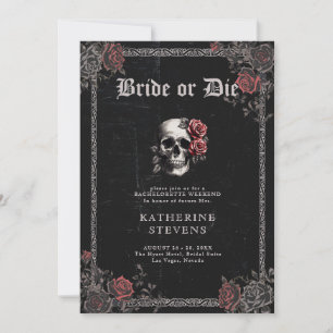 Bride Die Goth Black Junggeselinnen-Abschied Tour Einladung
