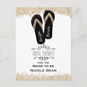 Bride Dreh Flop Sandals Summer Beach Brautparty Einladungspostkarte
