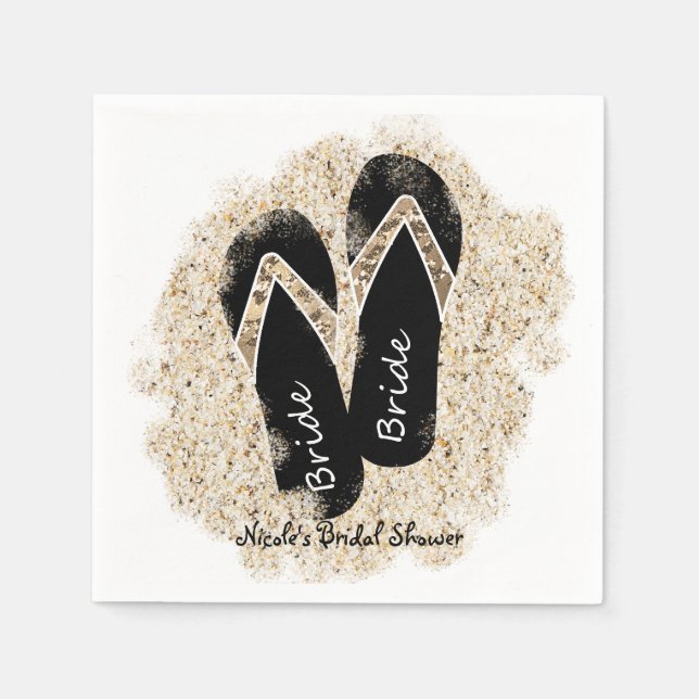 Bride Dreh Flop Sandals Summer Beach Brautparty Serviette (Vorderseite)