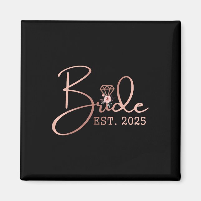 Bride Est 2025 Mrs. Junggeselinnen-Abschied Weddin Magnet (Vorne)