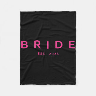Bride Est. 2025 Rosa Brautparty Wedding Bachelo Fleecedecke