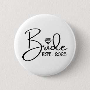 Bride Est. 2025 Verheiratete Hochzeit Brautparty B Button