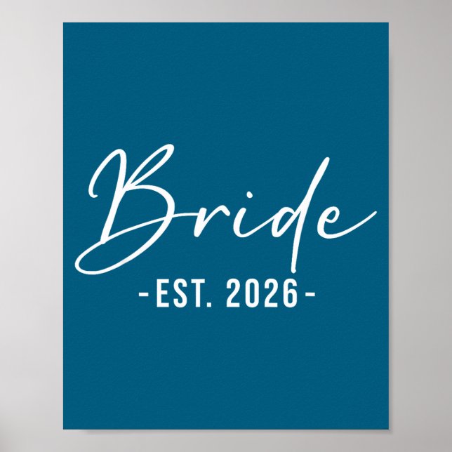 Bride est 2026 matching getting ready bride groom poster (Vorne)