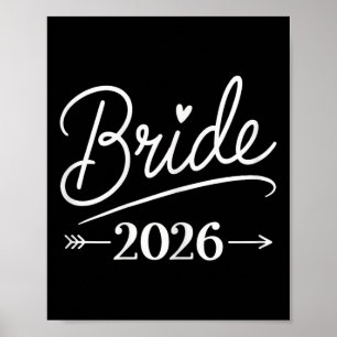 Bride Est 2026 Verheiratet Wedding Brautparty Bach Poster