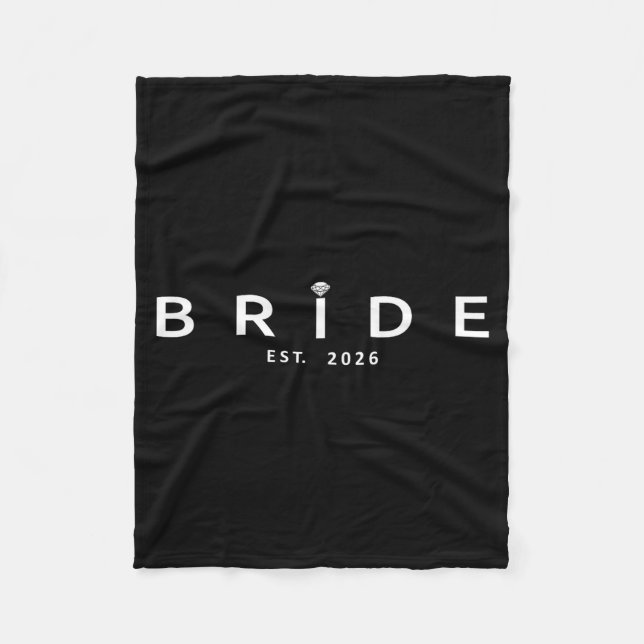 Bride est 2026 wedding bridal shower bachelorette fleecedecke (Vorderseite)