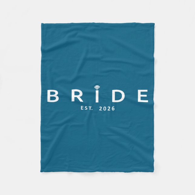 Bride est 2026 wedding bridal shower bachelorette fleecedecke (Vorderseite)