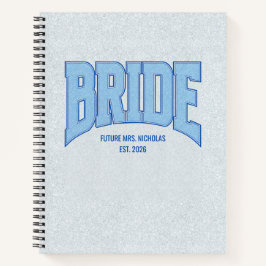 BRIDE Faux Glitter Varsity Engagement Bridal Notizbuch