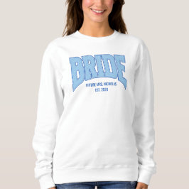 BRIDE Faux Glitter Varsity Engagement Bridal Sweatshirt