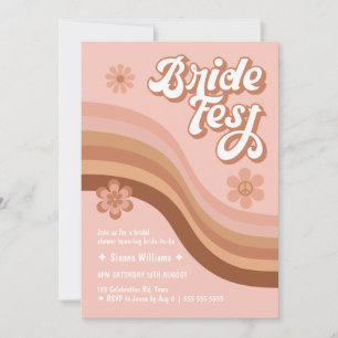 Bride Fest Groovy Retro Daisy Brautparty Einladung