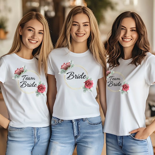 Bride Floral Design für Junggeselinnen-Abschied T-Shirt (Von Creator hochgeladen)