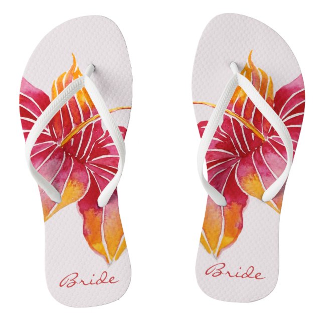 Bride Floral Hawaiian Flip Flops (Fußbett)