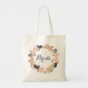 Bride Floral Personalisiert Tote Bag Tragetasche