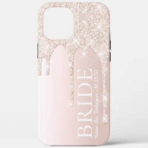 Bride Future Frau Blush Pink Glitzer Tropfen Case-Mate iPhone Hülle
