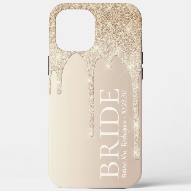Bride Future Frau Gold Glitzer Tropfen Case-Mate i iPhone Hülle (Rückseite)