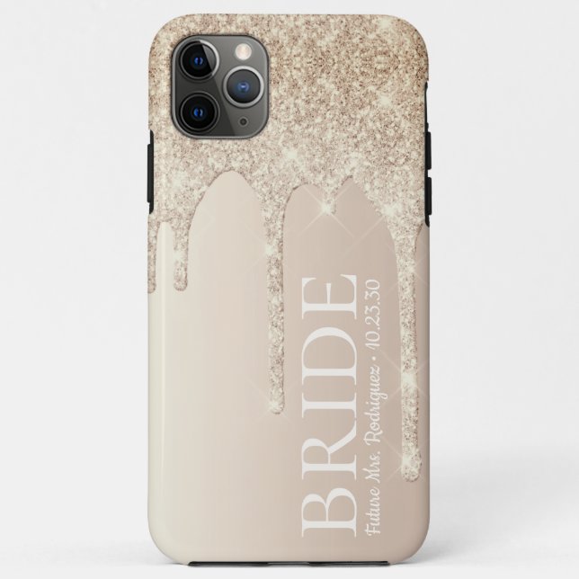 Bride Future Frau Gold Glitzer Tropfen Case-Mate iPhone Hülle (Rückseite)