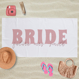 Bride Future Frau Individuelle Name White and Peac Strandtuch