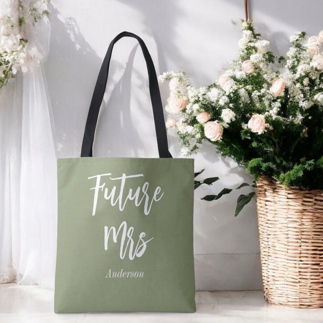Bride Future Frau Sage Green Tote Bag (Von Creator hochgeladen)