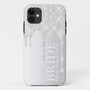 Bride Future Frau Silver Glitzer Tropfen Case-Mate iPhone Hülle