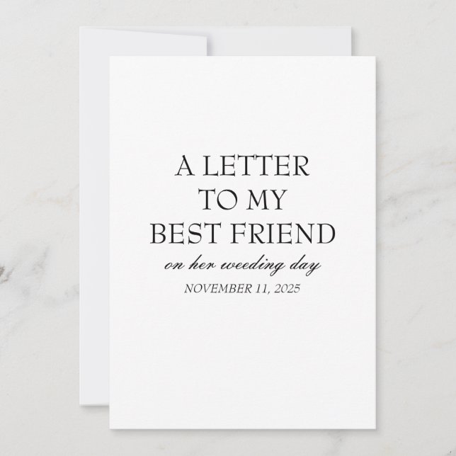 Bride Gifts Personalisiert "To My Best Friend Card Dankeskarte (Vorderseite)
