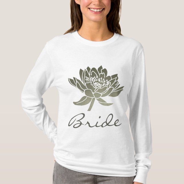 BRIDE GLAMOROUS SILVER LOTUS FLORAL T-Shirt (Vorderseite)
