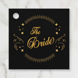 Bride Gold Black Wedding Elegant Classic Geschenkanhänger