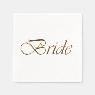 Bride gold Drehbuch elegantes Brautparty weiß Serviette