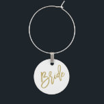 Bride Gold Glitzer Script Glasmarker<br><div class="desc"></div>