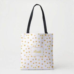 Bride Gold Polka Dots Tote Bag