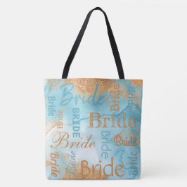 Bride Gold Turquoise Script Moderne Hochzeit