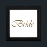 Bride, Goldene Schrift, eleganter Chic Erinnerungskiste<br><div class="desc">Bride,  goldene Drehbuch elegante Geschenkboxen</div>