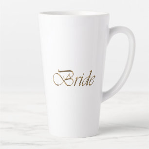 Bride, goldenes Drehbuch elegantes Weiß Milchtasse