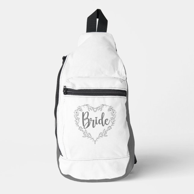 BRIDE Gray White Crossbody Bag (Vorderseite)
