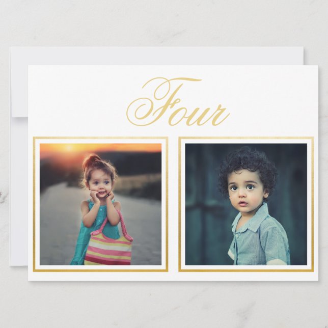 Bride Groom Age Elegante klassische Gold Tischnumm Einladung (Vorderseite)