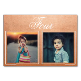 Bride Groom Age Elegante Rose Gold Tischnummer