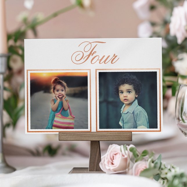 Bride Groom Age Elegante Rose Gold Tischnummer (Von Creator hochgeladen)