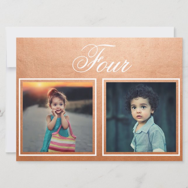 Bride Groom Age Elegante Rose Gold Tischnummer (Vorderseite)