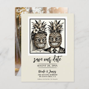 Bride & Groom Aloha Ananas Tiki Save the Date Einladung