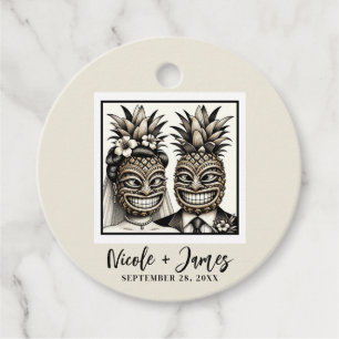 Bride & Groom Aloha Pineaple Tiki Wedding Geschenkanhänger