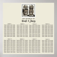 Bride & Groom Aloha Pineaple Tiki Wedding Sitzplat