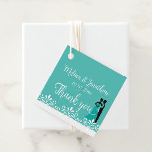 Bride Groom Aquamarin White Elegant Wedding Vielen Geschenkanhänger