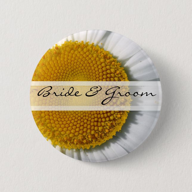 Bride & Groom Daisy Button (Vorderseite)