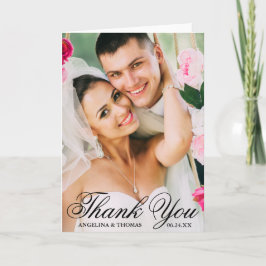 Bride & Groom Elegant Hochzeit Vielen Dank Foto Fa Dankeskarte