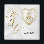 Bride & Groom Elegante Wedding Keepake Magnet<br><div class="desc">Hochzeitstag Gefallen Magnet. Ein Hochzeitstag Keepake von der Braut und der Gräuel bereit, um zu personalisieren. ⭐ Dieses Produkt ist zu 100% benutzerdefinierbar. Grafiken und / oder Text können hinzugefügt, gelöscht, verschoben, verändert, verändert, gedreht, etc.. ⭐ (Bitte vergewissern Sie sich, dass die Grafik, wenn nötig, vor der Bestellung verändert werden)...</div>