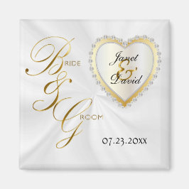 Bride & Groom Elegante Wedding Keepake Magnet